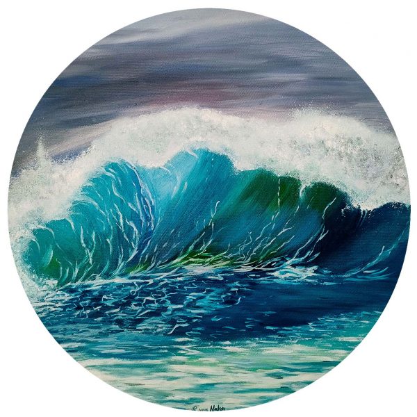 Tormenta en el mar Oleo sobre lienzo 60cm Raquel van Halen